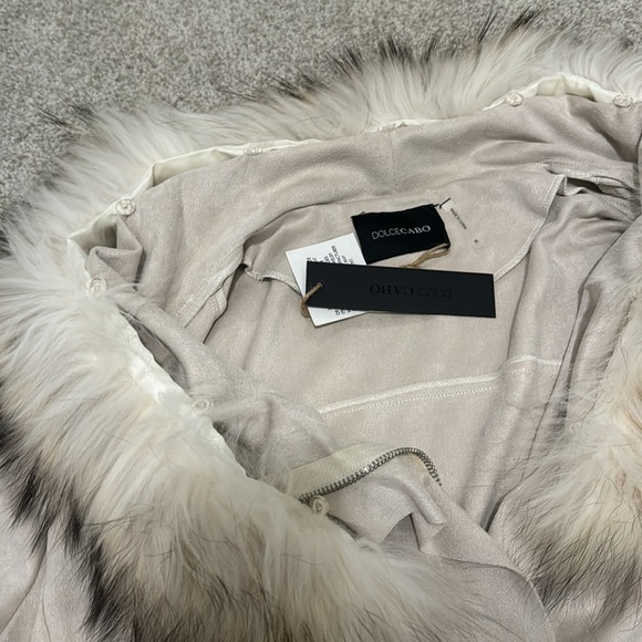 NWT Dolce Cabo Suede & Fur Jacket - Picture 3 of 4